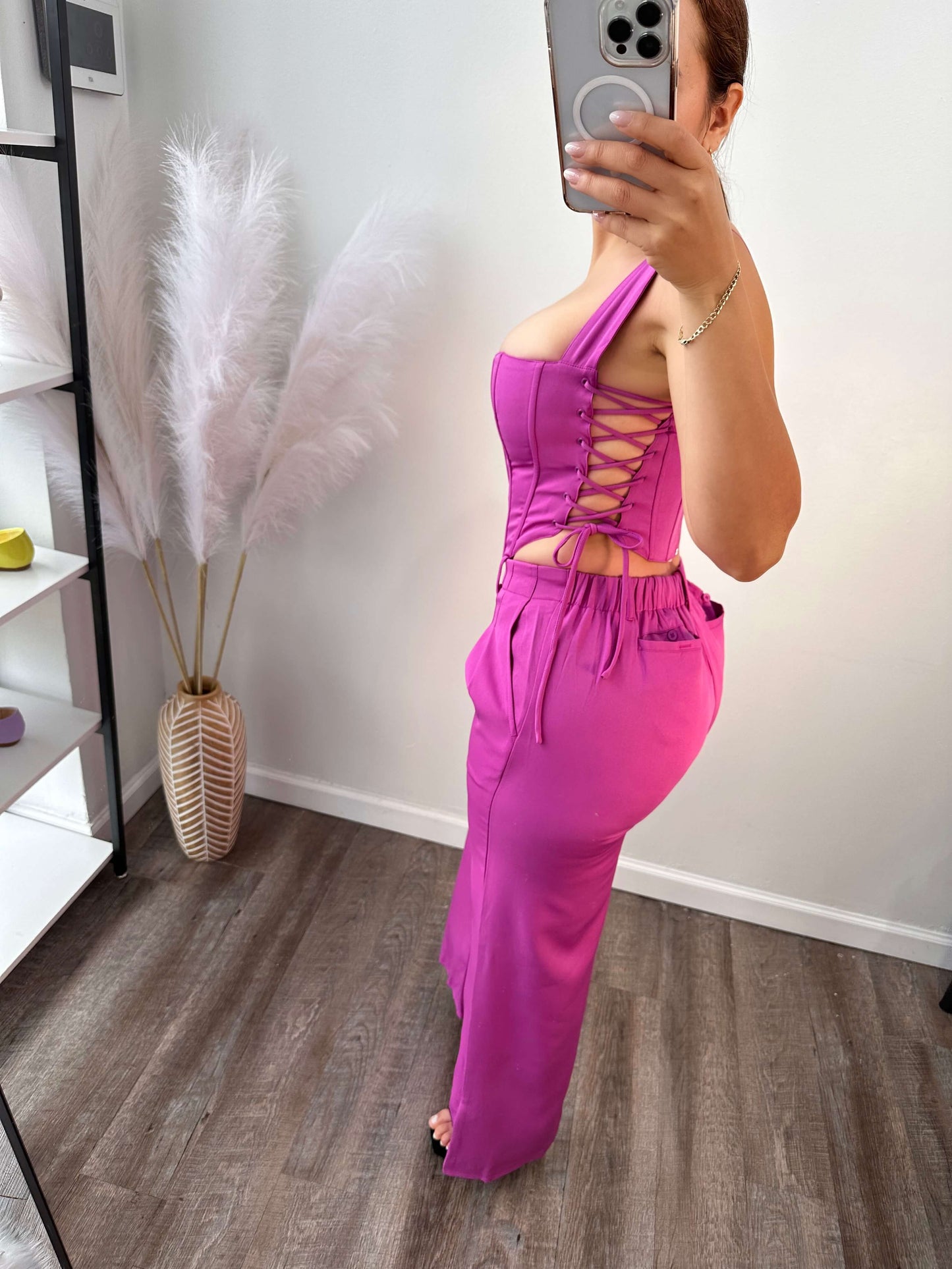 VIVIAN PANTS & CROP TOP SET