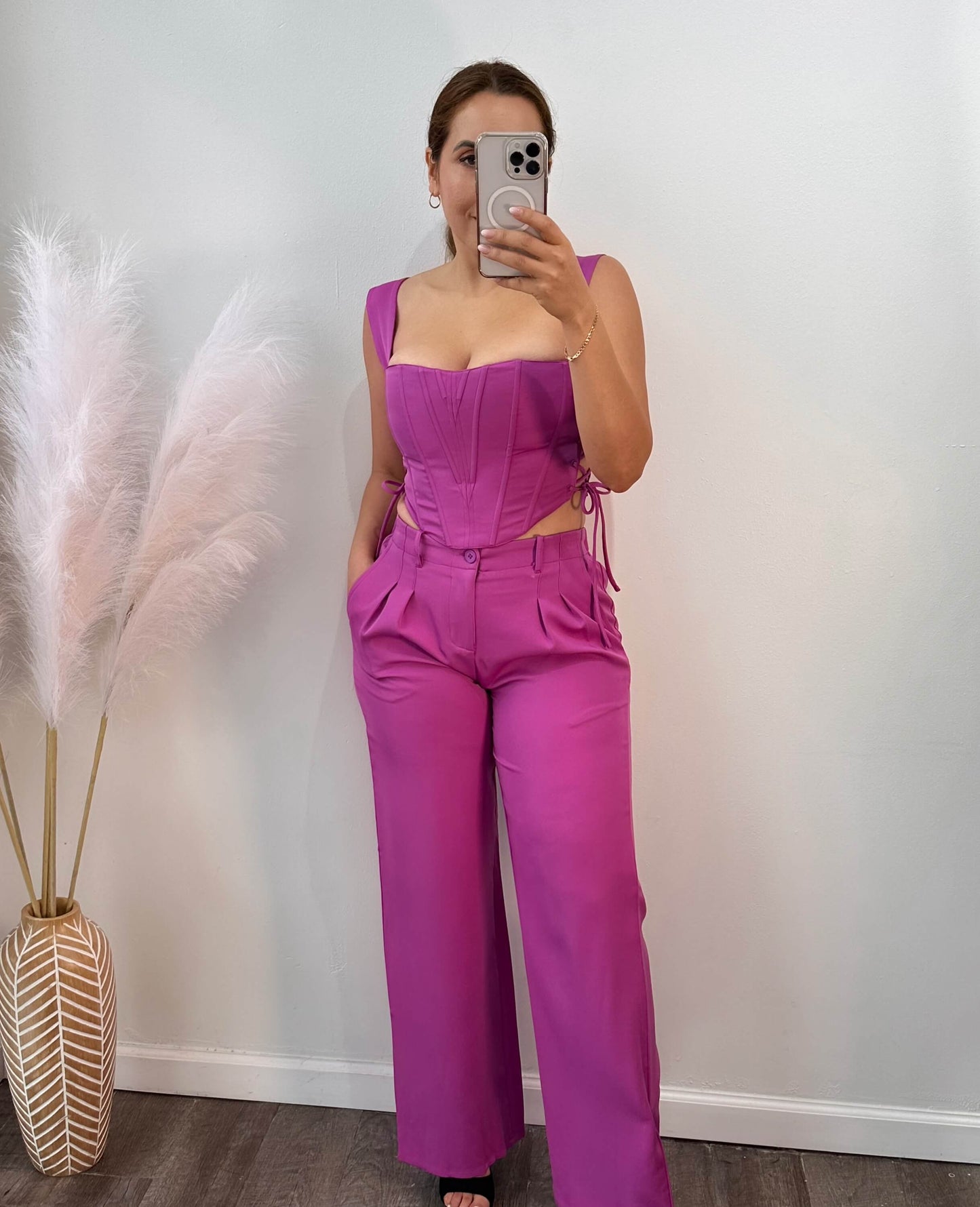 VIVIAN PANTS & CROP TOP SET
