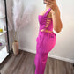 VIVIAN PANTS & CROP TOP SET